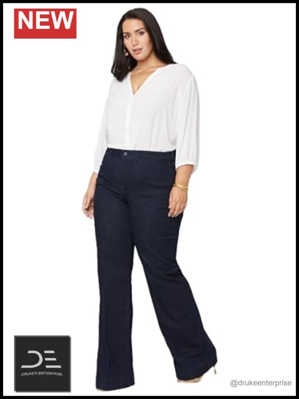 NYDJ Women's Plus Size Teresa Trouser Jeans, Wide Leg, Lift Tuck Slimming, 70%